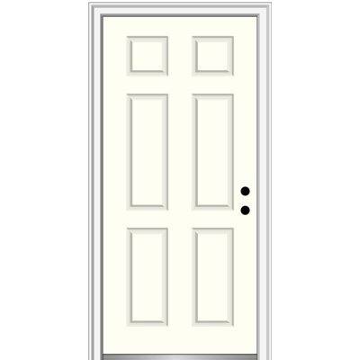 Verona Home Design Exterior Single Steel 6-Panel Painted Door | Wayfair